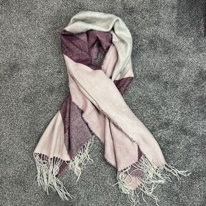 Permanent Pink And Maroon Diamond Pattern‎ Color block Scarf 28 X 72